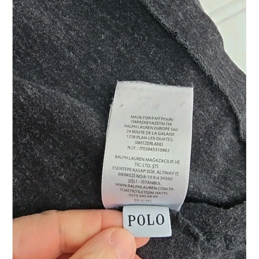 Polo Ralph Lauren Long Sleeve T Shirt Mens Size‎ 2XL Heathered BLACK WHITE Pony